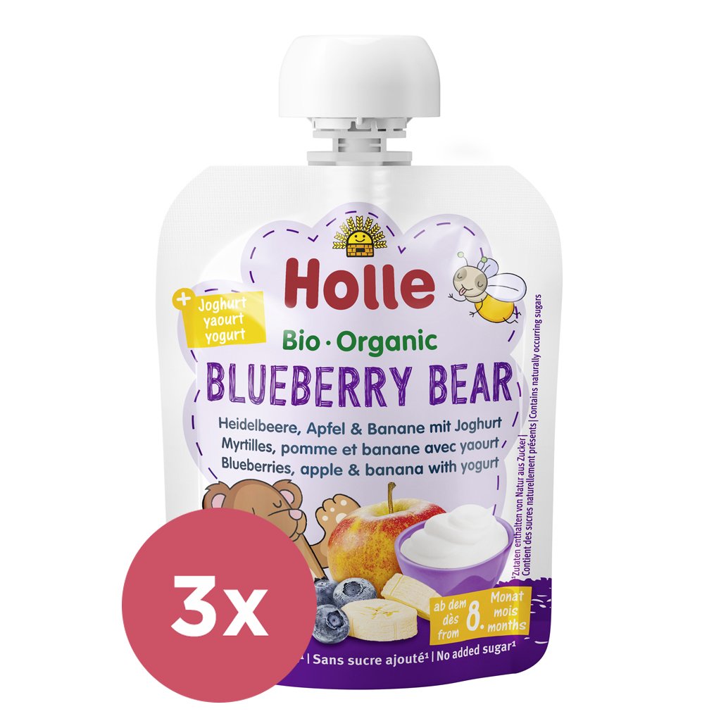 E-shop 3x HOLLE BIO Blueberry bear - detské ovocné pyré s jogurtom 85 g