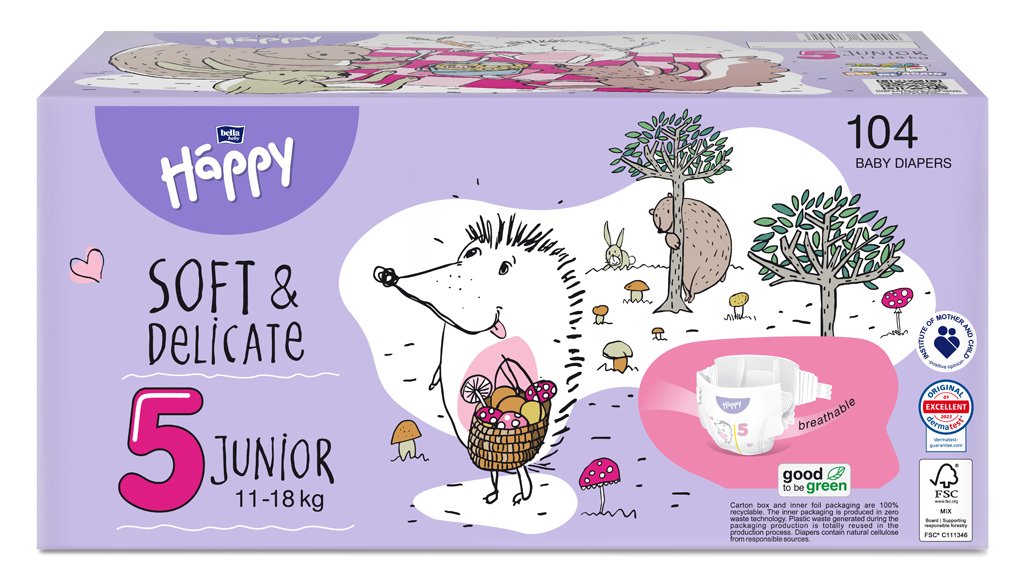 E-shop 2x BELLA HAPPY Baby Plienky jednorazové Junior Box 11-18 kg 52 ks