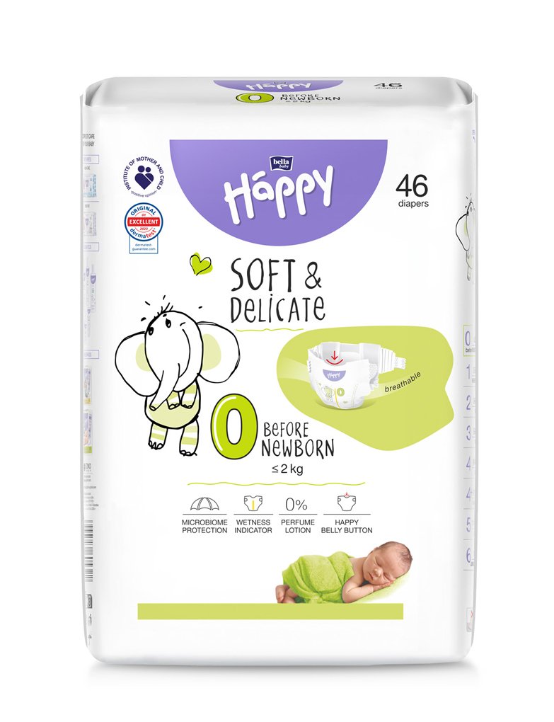 E-shop BELLA HAPPY Baby Plienky jednorazové Before New Born 46 ks