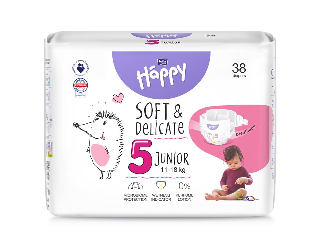 E-shop BELLA HAPPY Baby Plienky jednorazové Junior 11-18 kg 38 ks