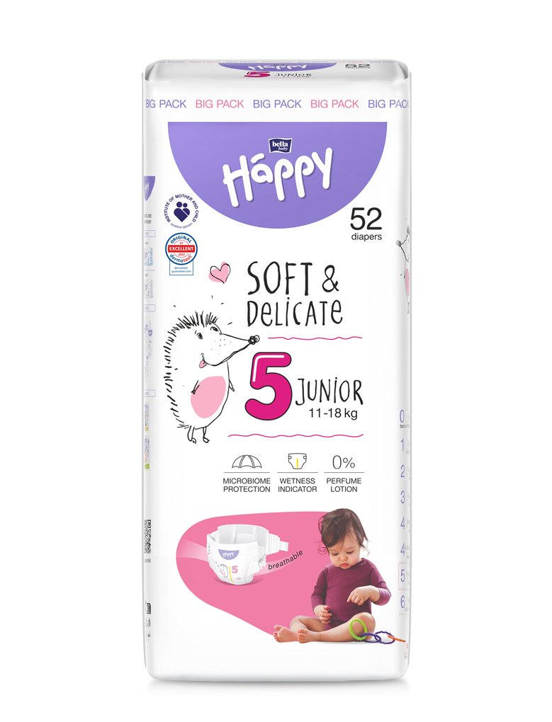 E-shop BELLA HAPPY Baby Plienky jednorazové Junior 11-18 kg Big Pack 52 ks