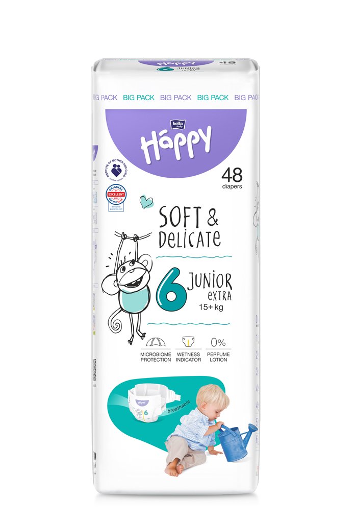 E-shop BELLA HAPPY Baby Plienky jednorazové Junior Extra 15+ kg 48 ks