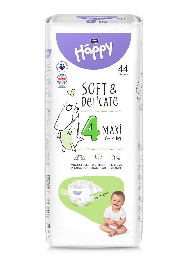 E-shop BELLA HAPPY Baby Plienky jednorazové Maxi 8-14 kg 44 ks
