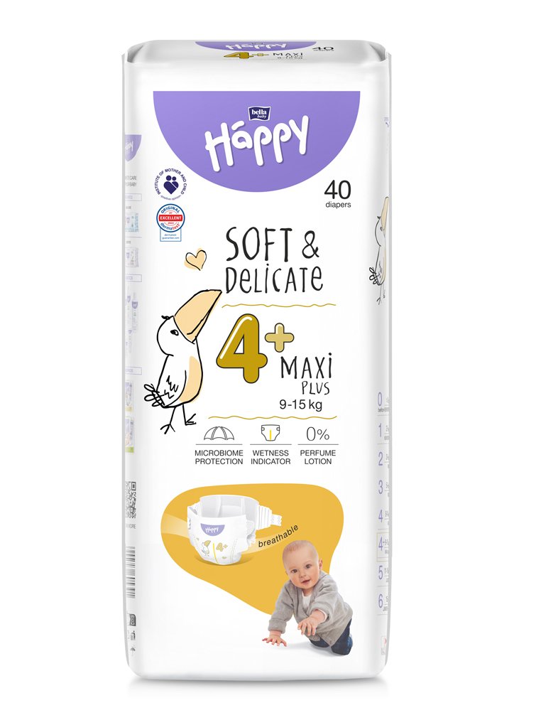 E-shop BELLA HAPPY Baby Plienky jednorazové Maxi Plus 9-15 kg 40 ks