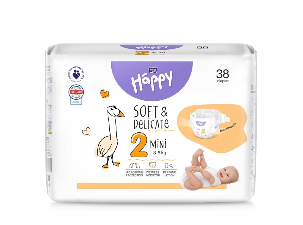 E-shop BELLA HAPPY Baby Plienky jednorazové Mini 3-6 kg 38 ks
