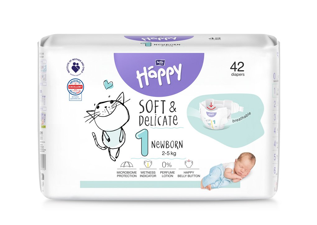 E-shop BELLA HAPPY Baby Plienky jednorazové New Born 2-5 kg ​​42 ks