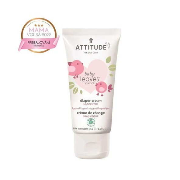 Baby leaves Zinkový krém na zapareniny bez vône 75g Attitude