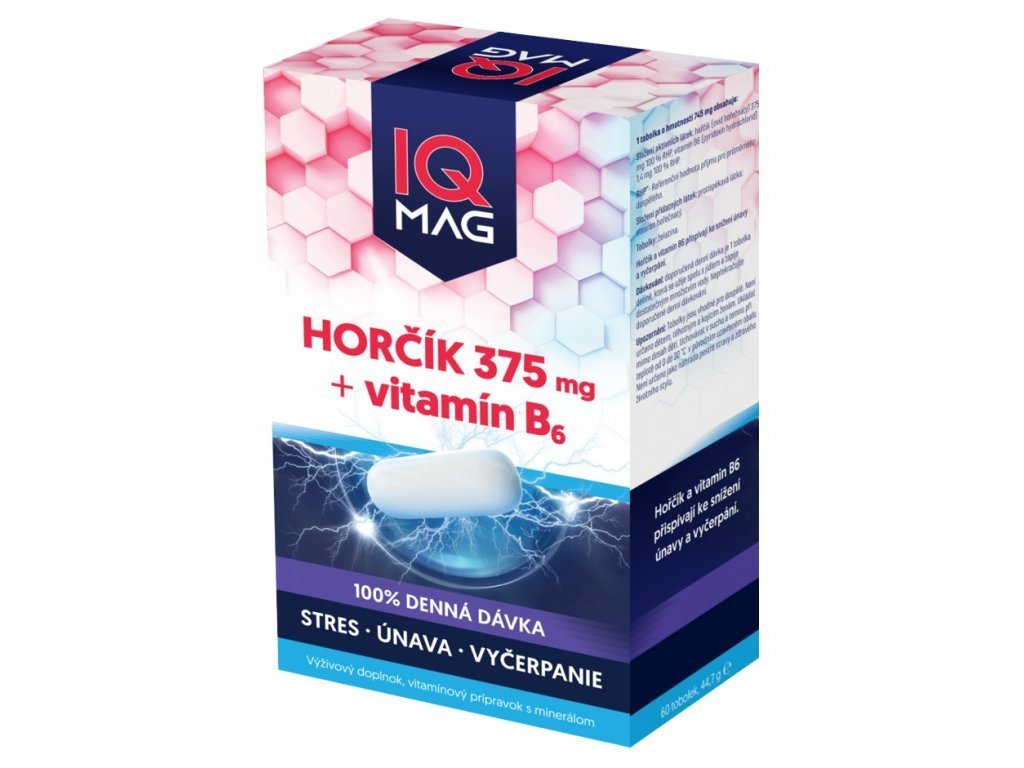 E-shop IQ MAG Horčík 375 mg + B6 60 kapsúl