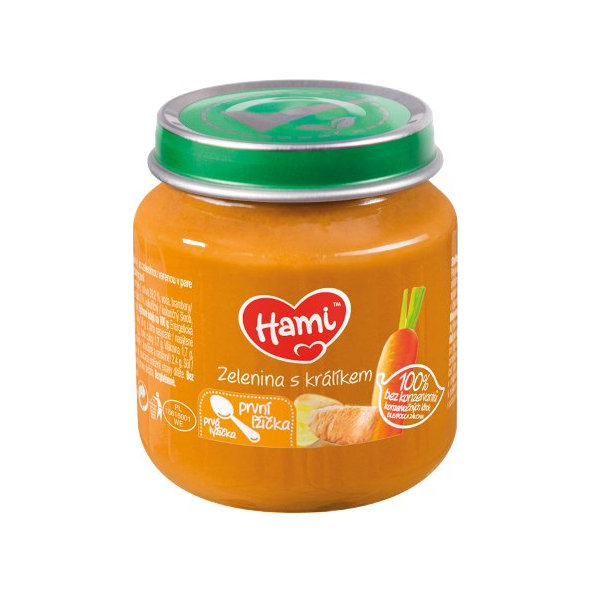 HAMI Zelenina s králikom (125 g) - maso-zeleninový príkrm