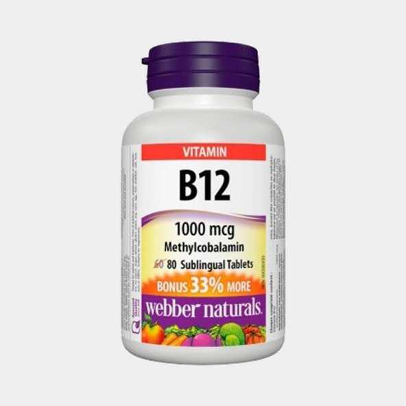 Webber Naturals Vitamín B12 1000mcg Metylkobalamin 80 tabliet