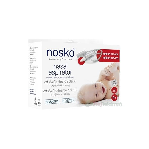 NOŠTEK ODSÁVAČKA HLIENOV Z PLASTU s mäkkou hlavicou červená