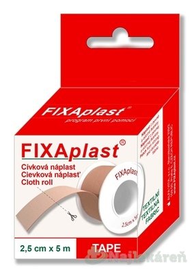 E-shop FIXAplast Cievková náplasť textilná (2,5cmx5m) 1ks