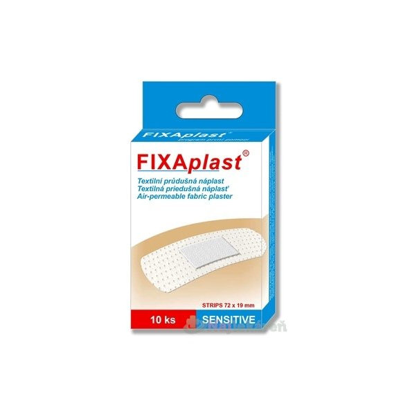 FIXAplast SENSITIVE náplasť strip textilná priedušná (72x19mm) 10ks