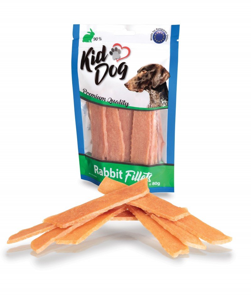 E-shop Maškrta KID DOG Králičie filetované mäsko pre psy 80g