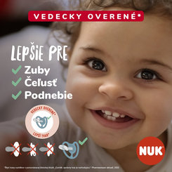 NUK Cumlík Space Night silikón, V2, 6-18 m 2 ks box - holka