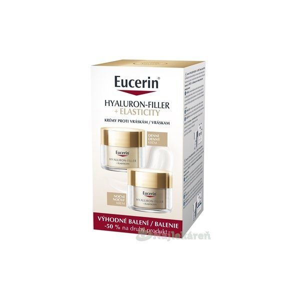Eucerin HYALURON-FILLER + ELASTICITY 15 denný + nočný krém 2x50ml
