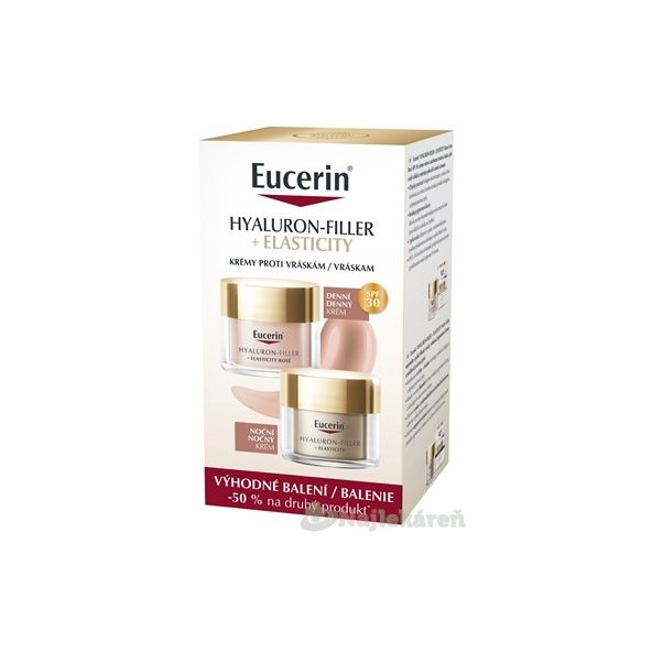 Eucerin HYALURON-FILLER + ELASTICITY Rosé SPF 30 denný + nočný krém 2x50ml