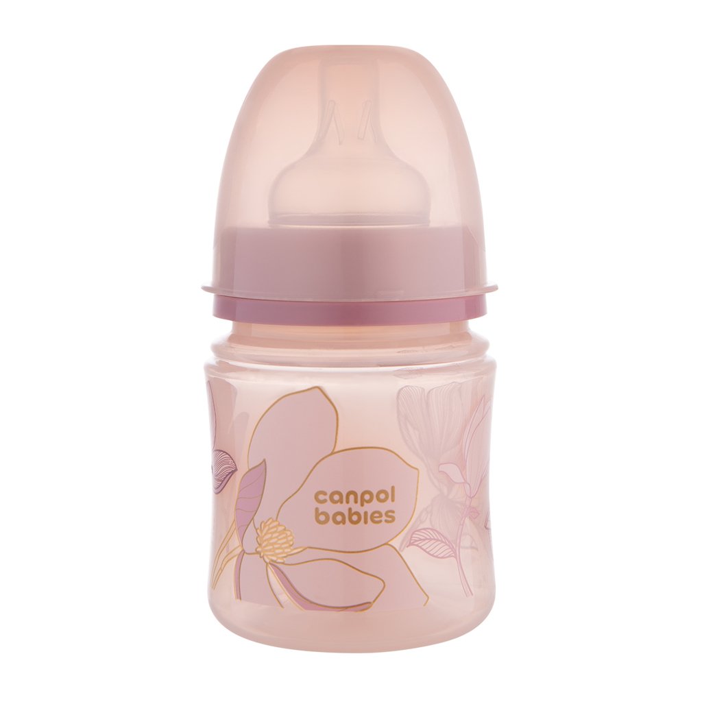 E-shop CANPOL BABIES Fľaša dojčenská antikoliková EasyStart Gold 120 ml - ružová