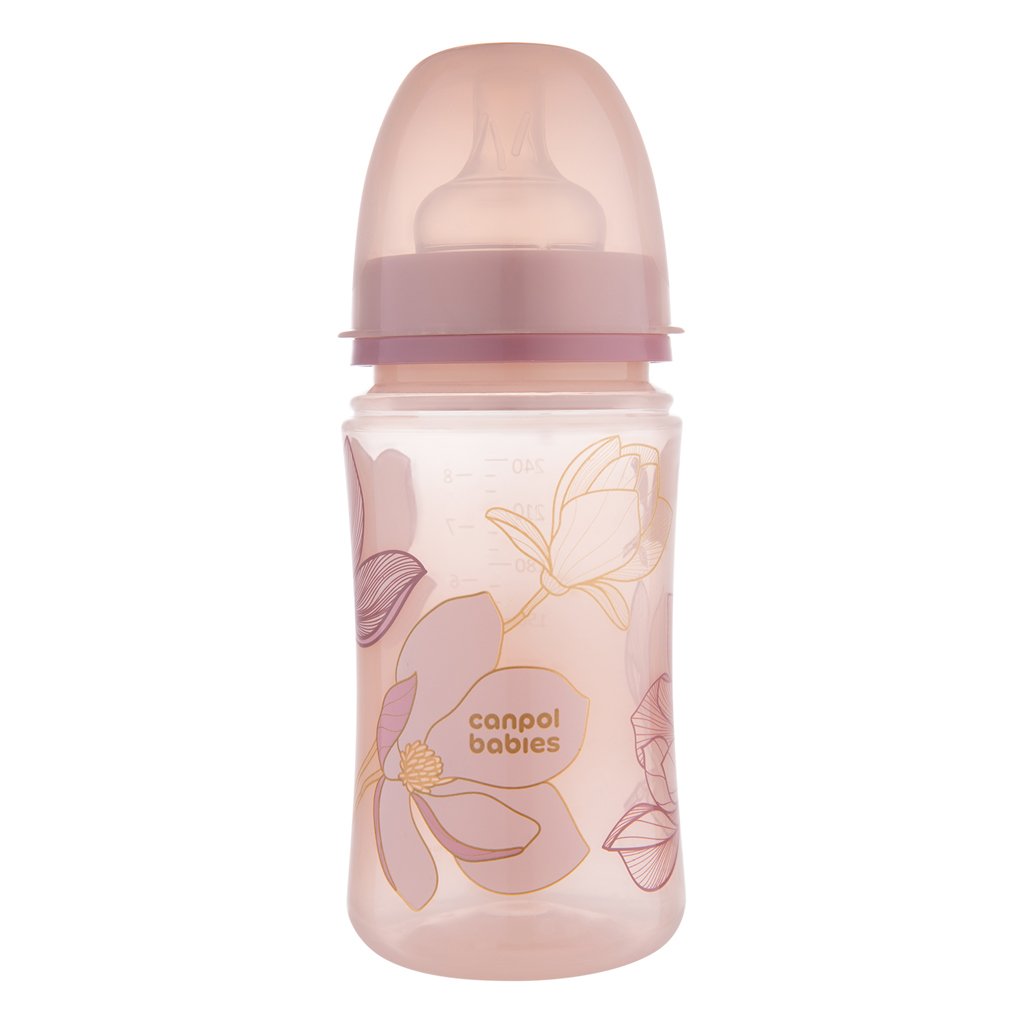 E-shop CANPOL BABIES Fľaša dojčenská antikoliková EasyStart Gold 240 ml - ružová