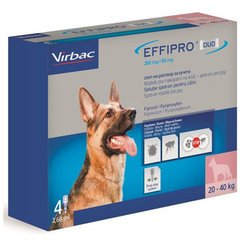 EFFIPRO DUO L 4 x 2,68ml spot-on pipeta proti kliešťom a blchám pre psy od 20 do 40kg