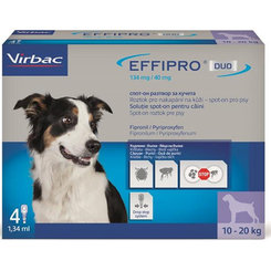 EFFIPRO DUO M 4 x 1,34ml spot-on pipeta proti kliešťom a blchám pre psy od 10 do 20kg