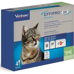 EFFIPRO DUO CAT 4 x 0,5ml spot-on pipeta proti kliešťom a blchám pre mačky