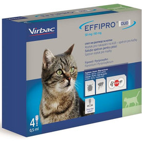 EFFIPRO DUO CAT 4 x 0,5ml spot-on pipeta proti kliešťom a blchám pre mačky