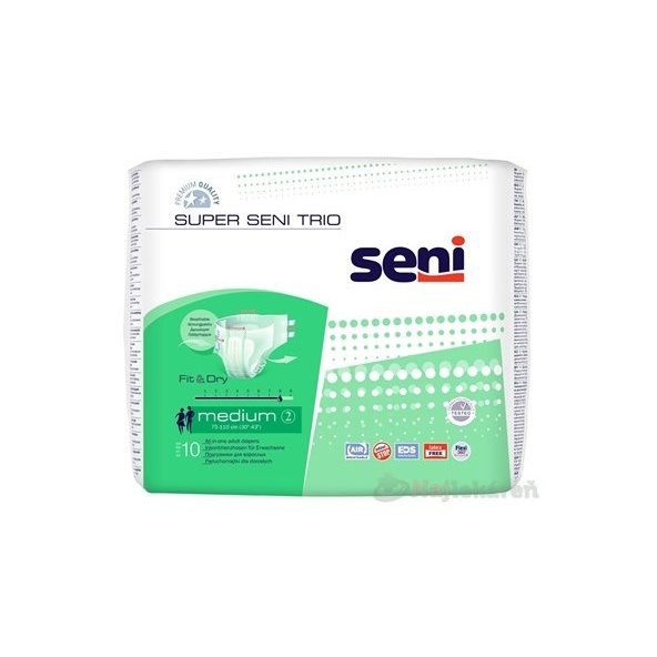 SUPER SENI TRIO Medium plienkové nohavičky (savosť 3000ml, pás 75-100cm) 10ks