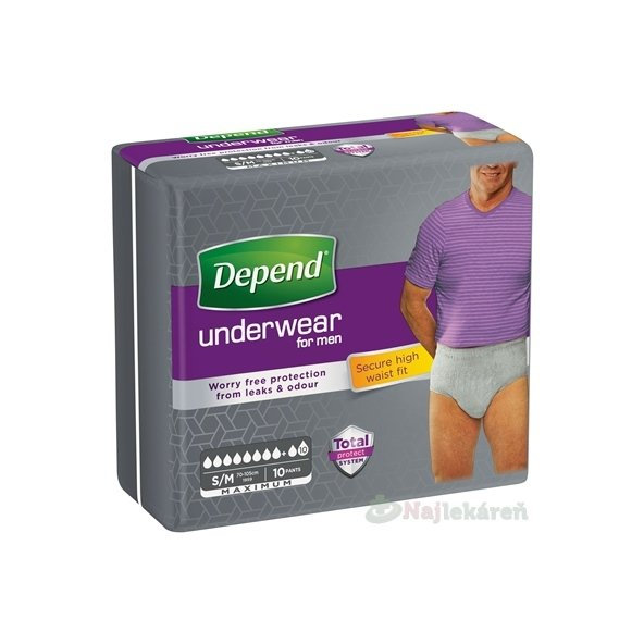 DEPEND MAXIMUM pre mužov naťahovacie nohavičky (veľ. S/M),10ks