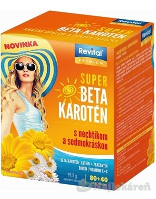 Vitar Revital Super Beta-karotén s nechtíkom a sedmikráskou 80 + 40 tabliet
