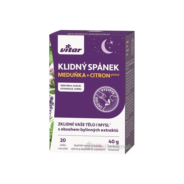 Vitar Kľudný spánok, medovka citronová príchuť 20 vreciek