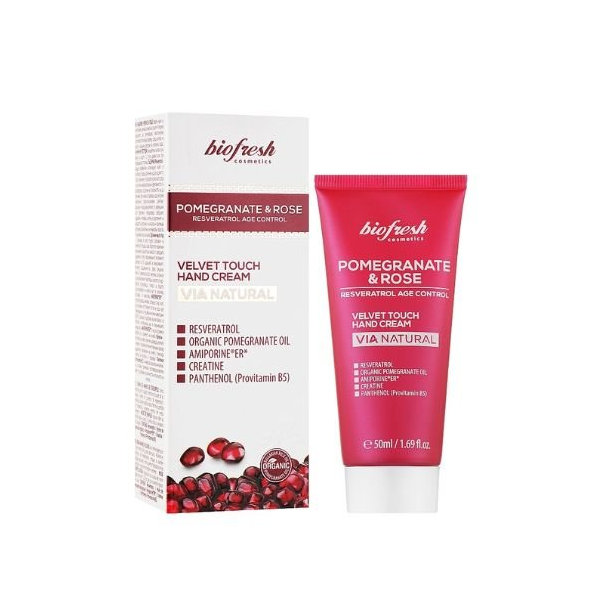 Krém na ruky proti starnutiu Velvet touch Pomegranate & Rose 50ml