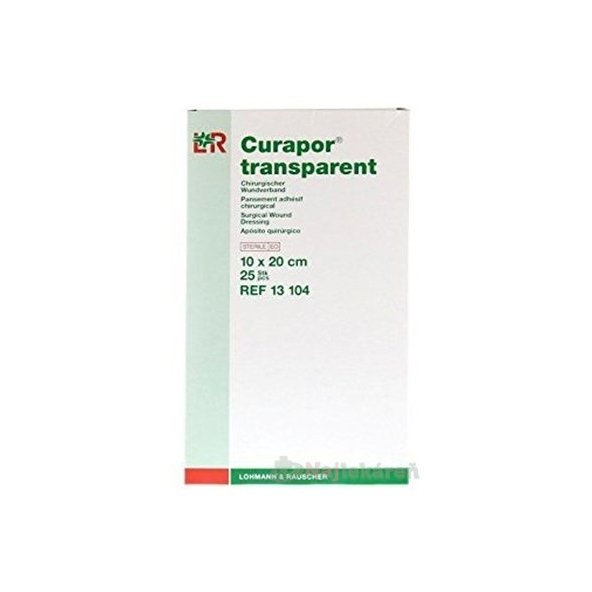 CURAPOR KRYTIE NA RANY TRANSPARENT 10x20cm sterilné, vodeodolné 25 ks