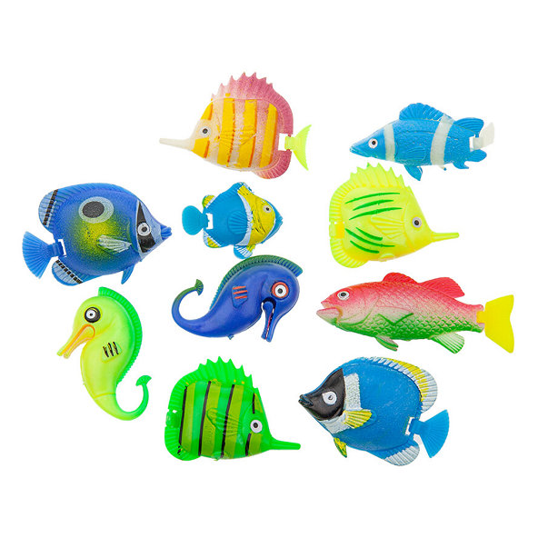 Happet dekorácia do akvária plastové rybky 5cm, 10ks