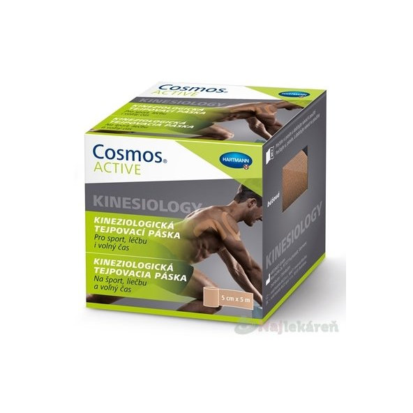 Cosmos ACTIVE Kineziologická tejpovacia páska béžová (5cmx5m) 1ks