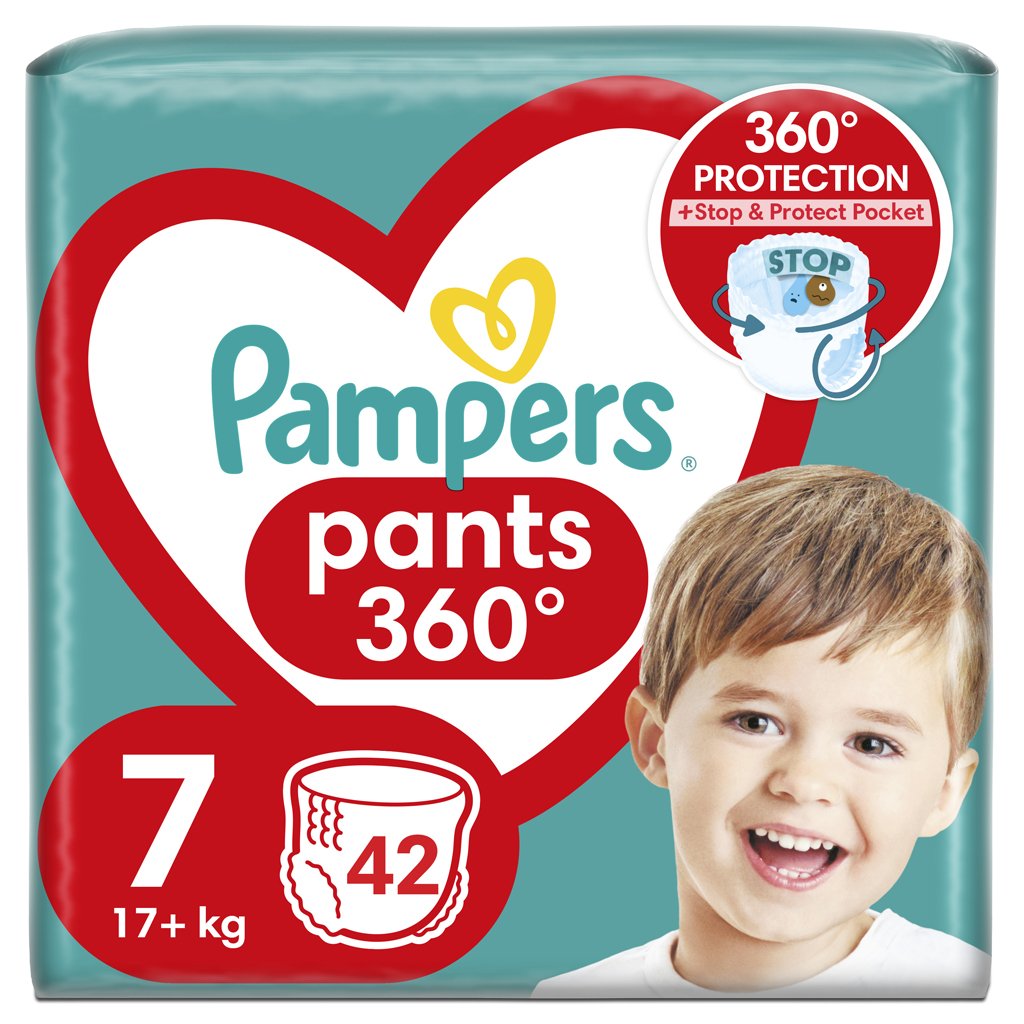 E-shop PAMPERS Nohavičky plienkové Pants veľ. 7, 42 ks, 17kg+