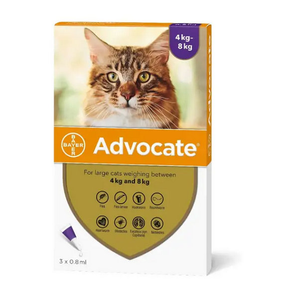 Advocate spot-on pipeta pre veľké mačky proti parazitom 3x0,8ml
