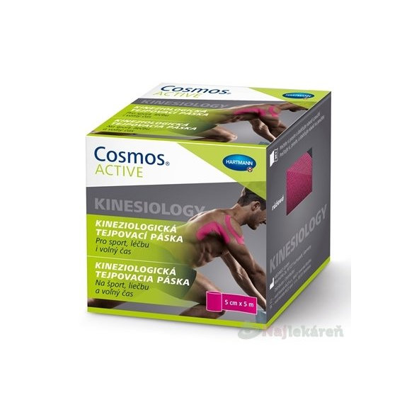 Cosmos ACTIVE Kineziologická tejpovacia páska ružová (5cmx5m) 1ks