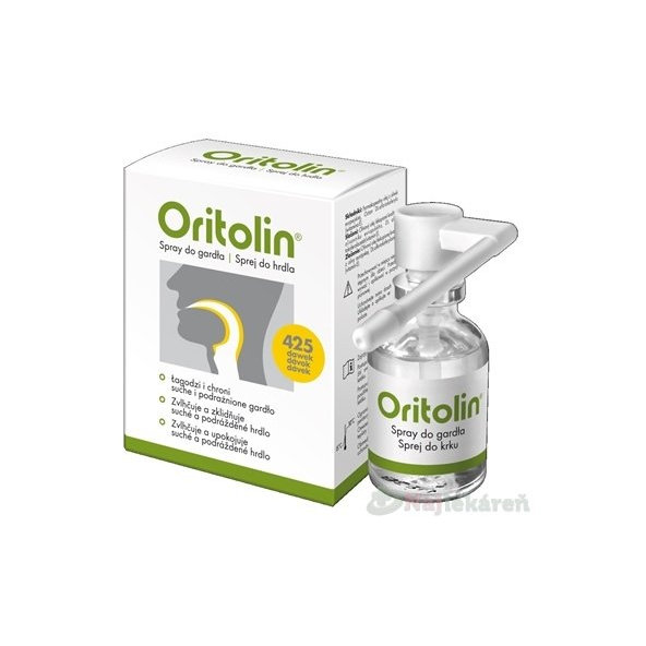 Oritolin sprej do krku suchosti v hrdle a v ústnej dutine 30 ml