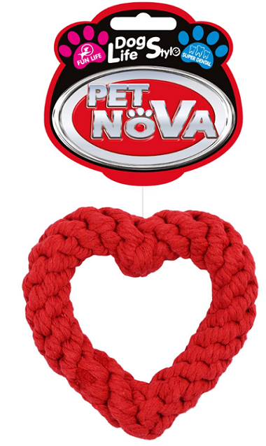 E-shop Pet Nova ROPE- HEART bavlnená hračka pre psa