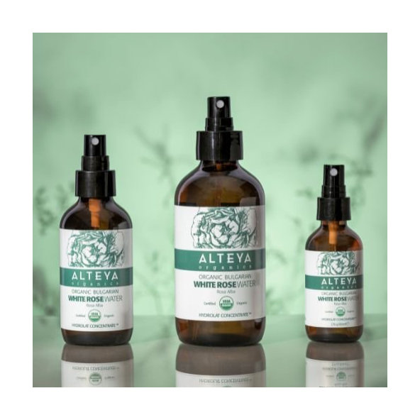 Alteya Ružová voda z bielej ruže bio v skle 240 ml