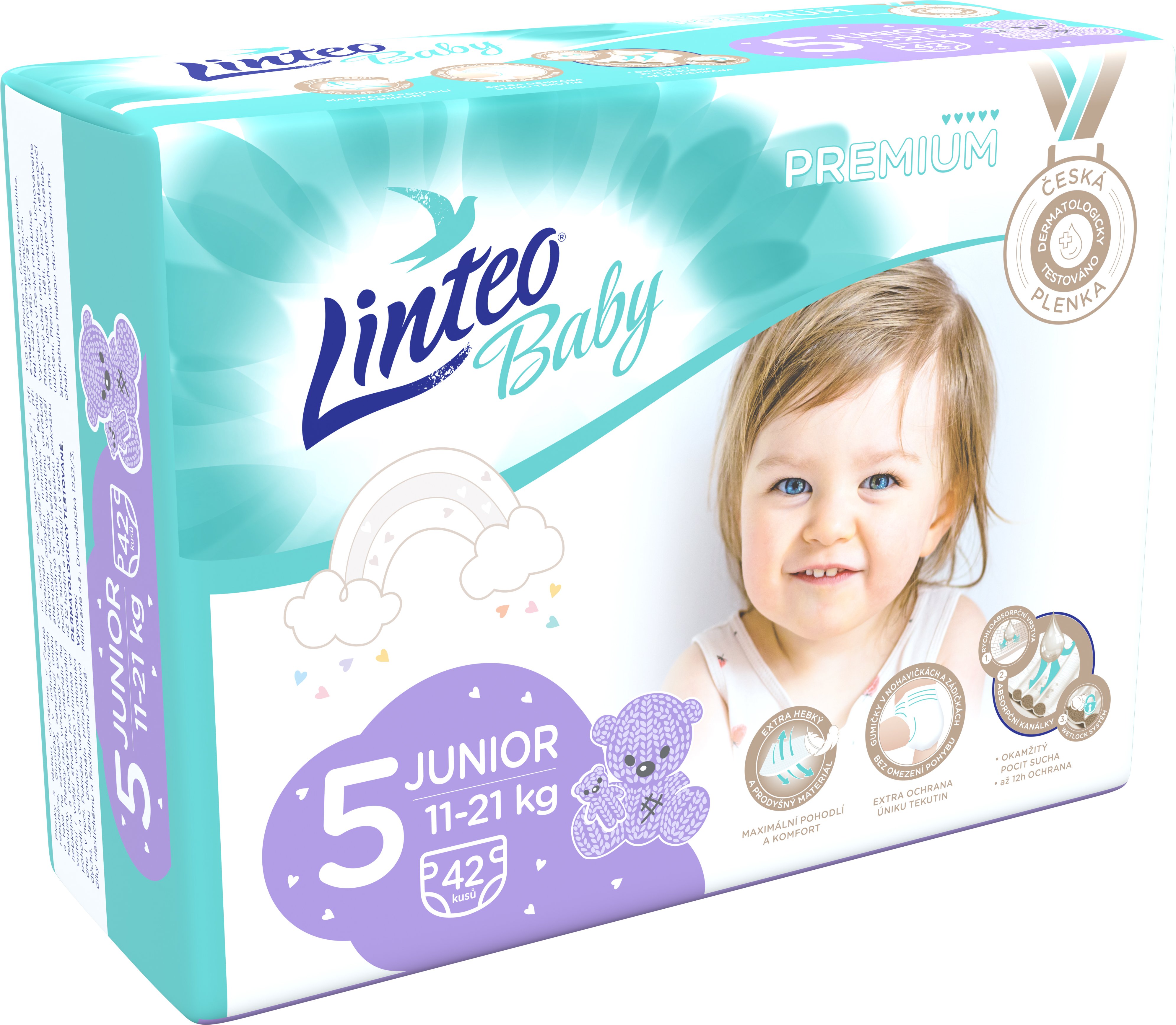 E-shop LINTEO BABY Plienky Baby Prémium JUNIOR (11-21 kg) 42 ks