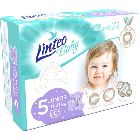 LINTEO BABY Plienky Baby Prémium JUNIOR (11-21 kg) 42 ks