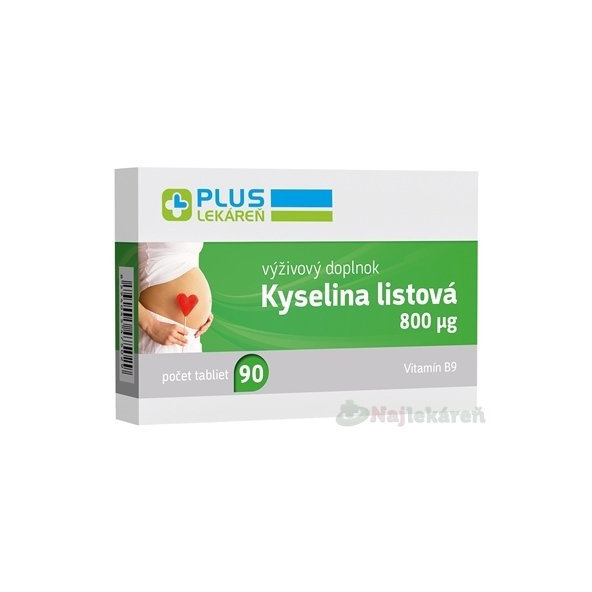 PLUS LEKÁREŇ Kyselina listová 800 μg 90ks