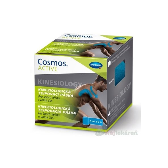Cosmos ACTIVE Kineziologická tejpovacia páska modrá (5cmx5m) 1ks