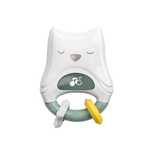 CHICCO Hrkálka a nočné svetielko Sovička 2v1 0m+