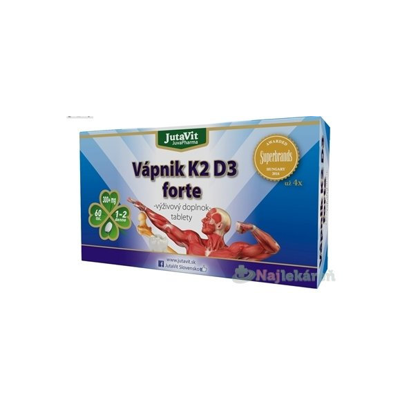 JutaVit Vápnik K2 D3 forte, 60 ks
