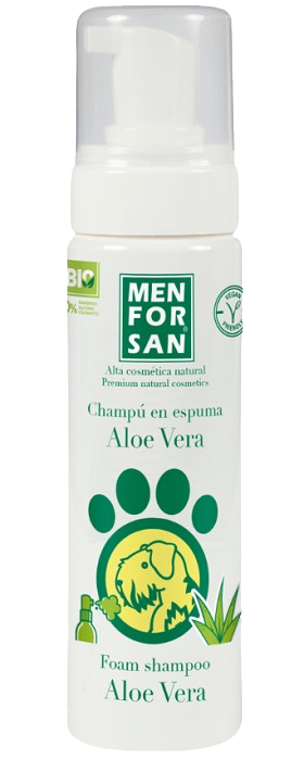 E-shop MEN FOR SAN penový šampón s aloe vera pre psov 200ml