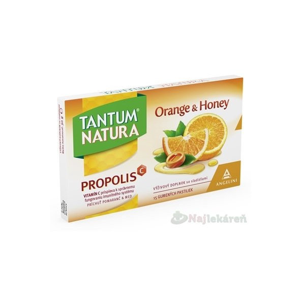 TANTUM NATURA - ORANGE & HONEY gumené pastilky, 15ks