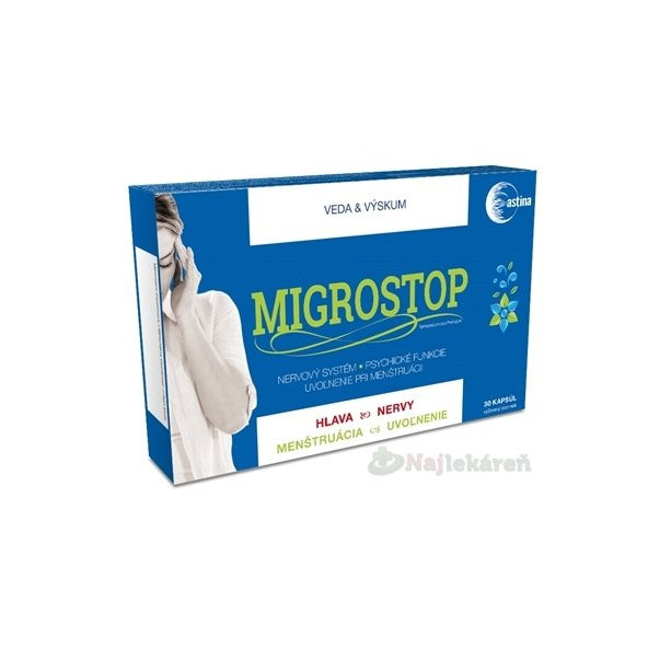 Astina MIGROSTOP výživový doplnok proti bolesti 30 kapsúl